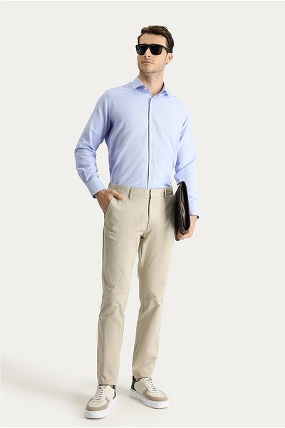 Kiğılı Slim Fit Slim Fit Lycra Satin Canvas / Chino Trousers