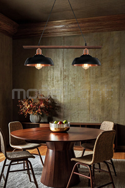 Modelight KARYA 2Lİ AHŞAP CEVİZ KASA - SİYAH-BAKIR ŞAPKA (BAKIR KUKALI)SALON-OTURMA-ÇOCUK-YEMEK ODASI -MUTFAK