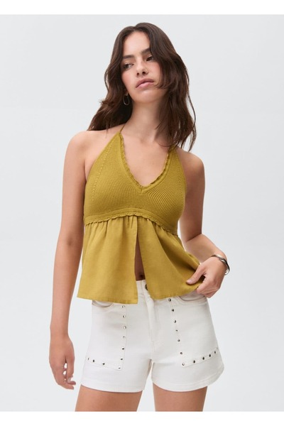 Mango Teen Zımbalı denim şort