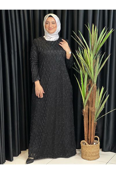 Butik büyük beden Straight Sequin Evening Dress