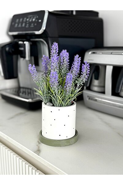 Diba HomeArt Beton Saksıda Yapay Lavanta