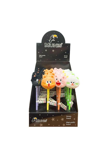 Banadabak Pencil Mns037 with Plush Cat Head (Price Is for One Piece)