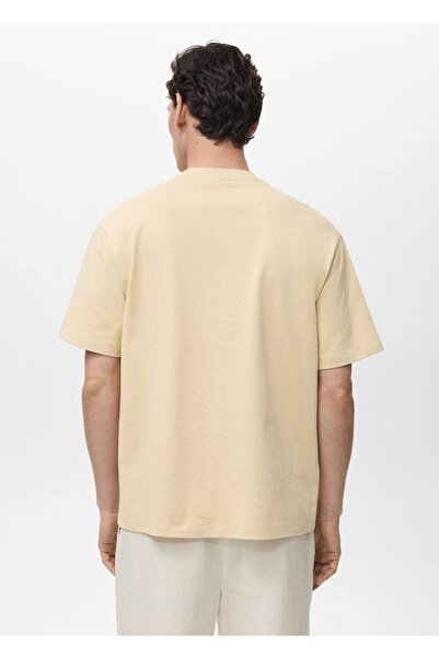 MANGO Man Βαμβακερό μπλουζάκι χαλαρωτικής εφαρμογής