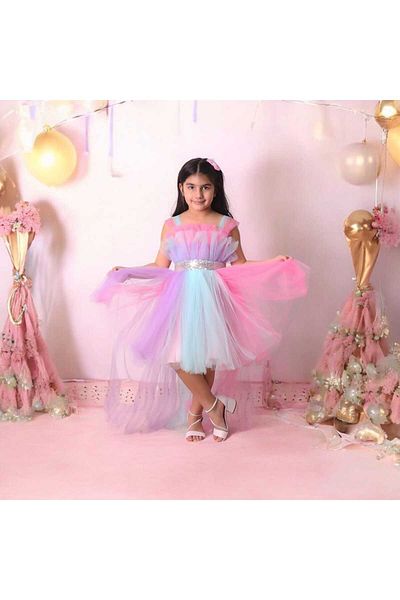 Ahsenimbebe Colorful Tail Evening Dress
