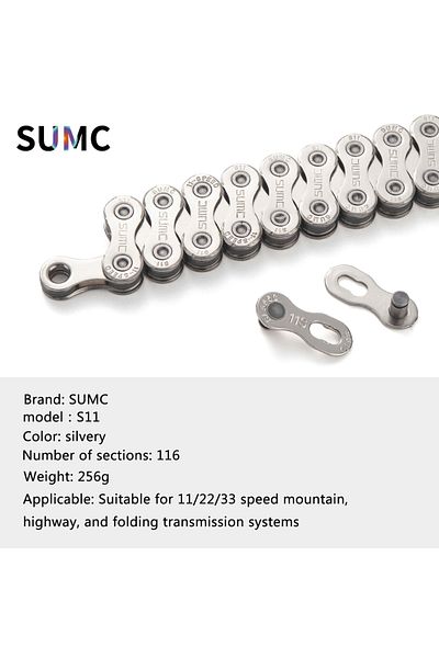 Choice SUMC 11S silvery SUMC Bicycle Chain 8/9/10/11/12 Speed for MTB Road Folding Bike Gray Silvery Chain