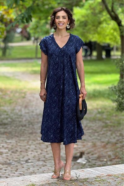 Nevin Kaya Moda Rochie Afitap - Culoare Denim
