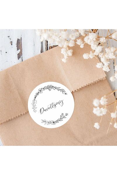 43 cici süsler organizasyon You Are Invited Sticker Label 24 Pieces 4X4 cm