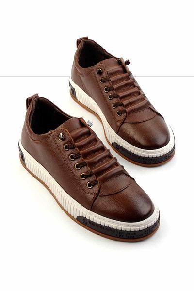 Bambi Taba Leather Men's Casual Shoes E 01398199003