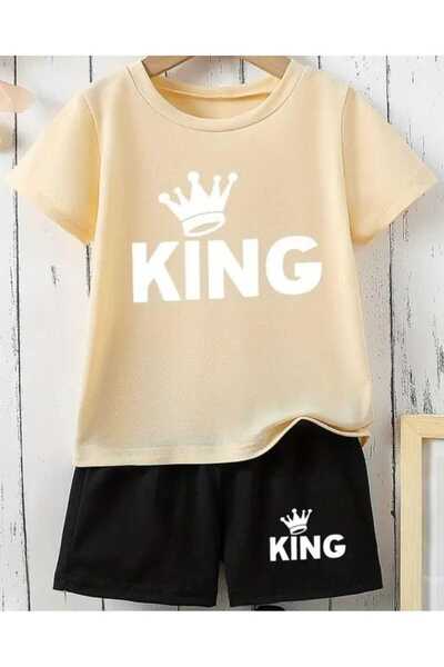 Gutsy TRIOU PENTRU COPII PANTALONI SCURT IMPRIMAT KİNG