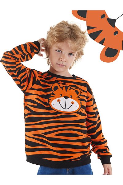 Denokids Sweatshirt mit Tiger-Applikation für Jungen