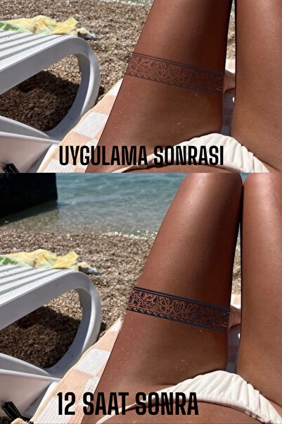 TAKIŞTIR Kalp Figürlü 12 Saat Sonra Kararan Geçici Dövme Tattoo