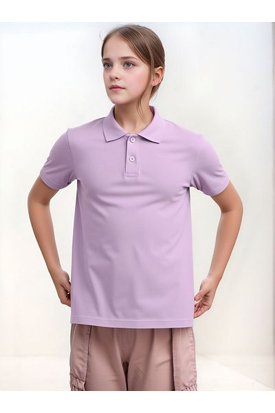 White Velvet Cotton Polo Neck Kids/Teens T-Shirt - Short Sleeve Wv.Kk24.25Yk