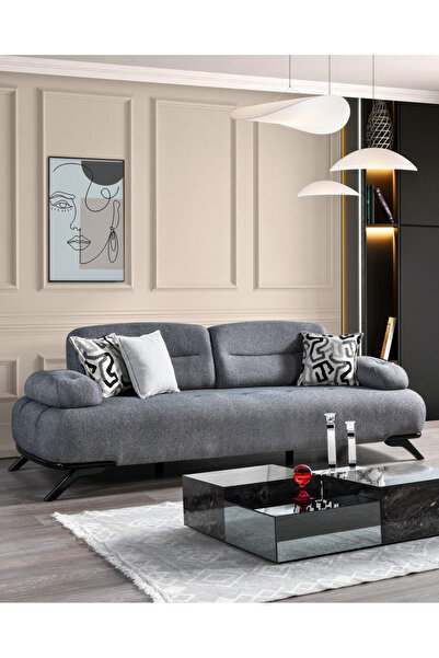 Velura Home Yıldız Üçlü Kanepe - Koyu Gri