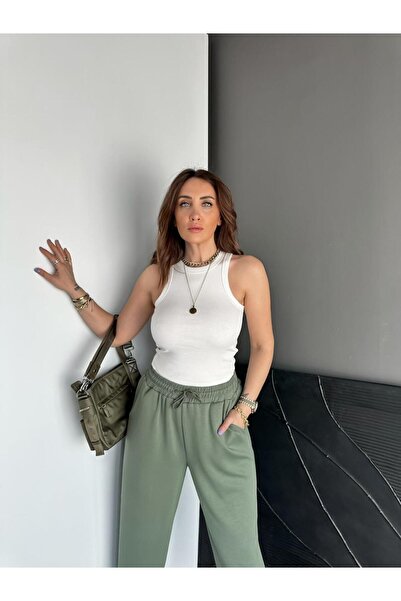 Zerrincan Giyim Beyaz Halter Yaka Fitilli Likralı Crop