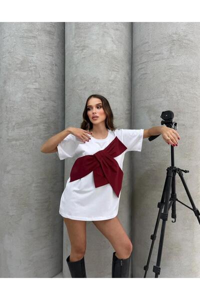 Butik BORDO FİYONK DETAY TSHİRT