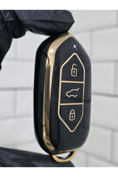 BARKAS ELEKTRONİK Carcasa de protectie pentru cheie cu 3 butoane compatibila T10X - Aur negru