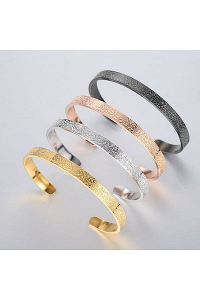 Ervalina Ayetel Kursi Bracelet Stainless Steel Adjustable Men-Women Bracelet