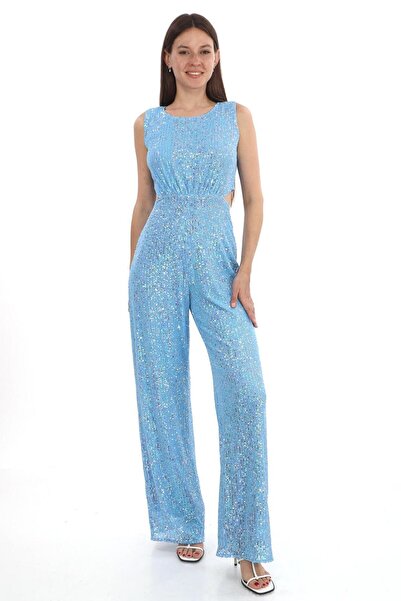 elissaa BİSİKLET YAKA KOLSUZ PUL PAYET TULUM