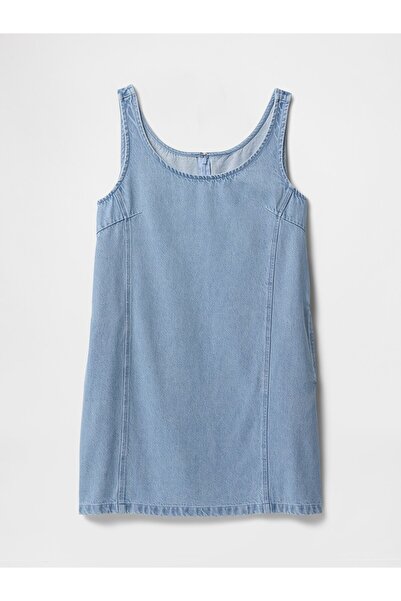 GAP Kadın Mavi UltraSoft Mini Shift Elbise