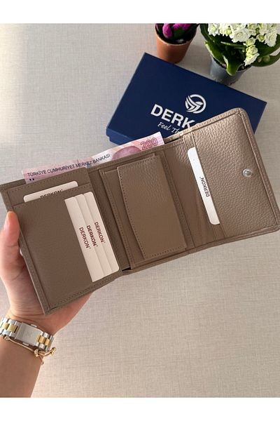 DERKON Mini Coin Compartment Mink Wallet