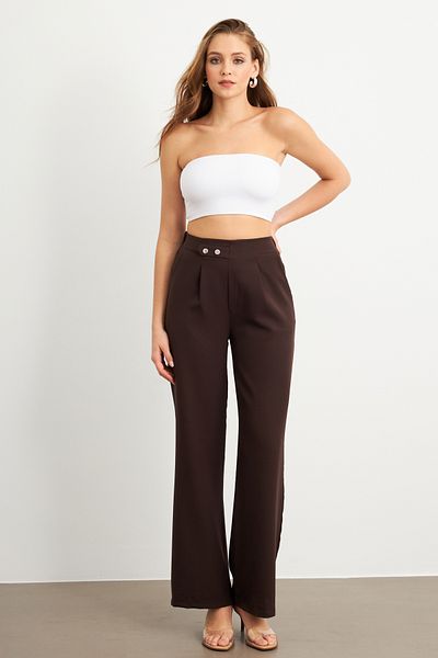 Cool & Sexy Women's Brown Pocket Pants Flu7250
