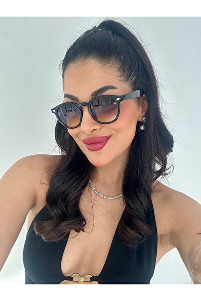 funeyes Mira Yellow Gradient Glass Black Sunglasses 49 Ekartman Sunglasses Unisex Trend Double Color Glass