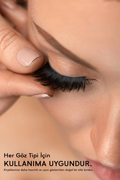 eyelash Doğal Ipek Takma Kirpik 3 Çift Kirpik Takma Aparatı 3d-32