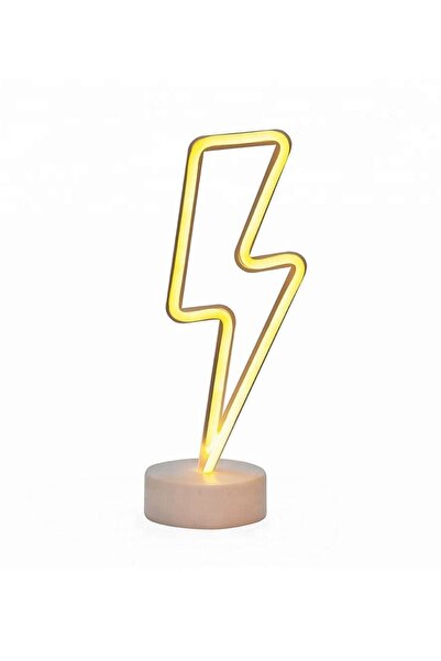 Fırsat7 Neon Işıklı Şimşek Lamba USB+Pil Oyuncu Odası Beşik-Çocuk Odası Ev-Ofis Neon Şimşek Led Gece Lambası