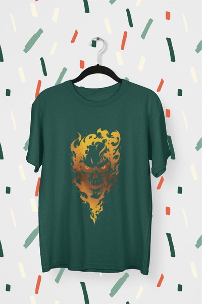 Butik TRIOCĂ CU MÂNĂ SCURTĂ CU GÂRĂ ROTUNDĂ, IMPRIMATĂ CU SKELETON, PENTRU BĂ...