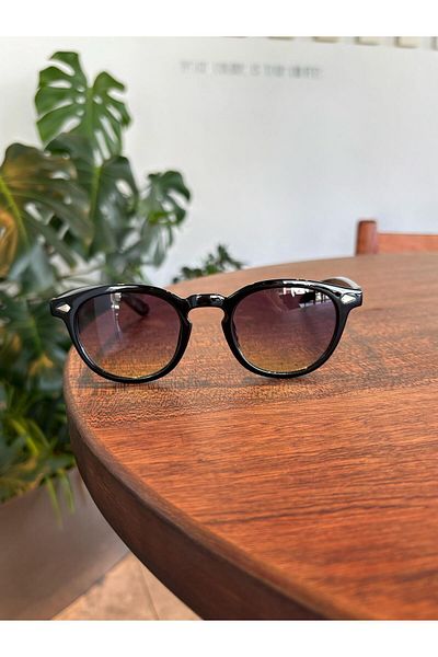 funeyes Miracle Yellow Gradient Glass Black Sunglasses 49 Ekartman Sunglasses Unisex Trend Double Color Glass