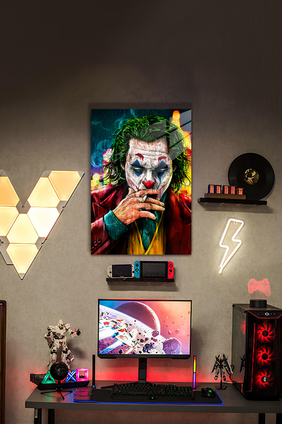 PESHLİSTORE Joker Temalı Renkli HD Metal Tablo Poster