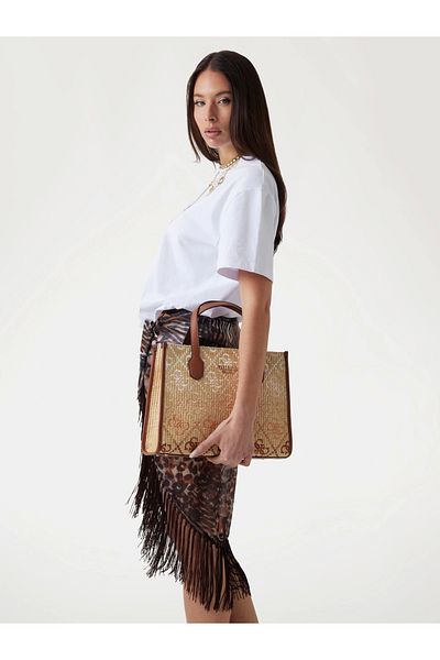 Guess Sılvana 2 Comp Tote dámská hnědá kabelka do ruky Hwsw8665220-col