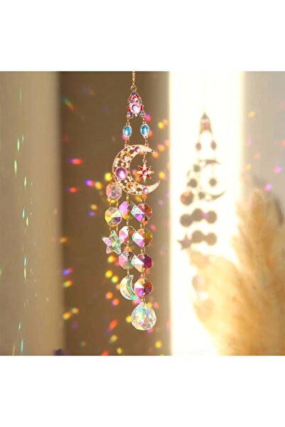 Home Dekoratif hediyelik gökkuşağı prizma yansımalı kristal rüzgar çanı güneş kapanı güneş yakalayıcı