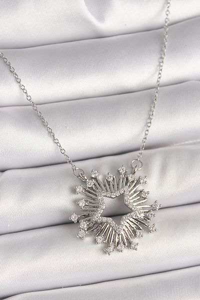 Skygo Silver Color Zircon Stone Star Model Necklace 316L Steel Dj-Bko9921