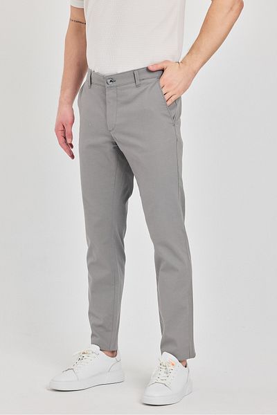 Frappoli Ανδρικό γκρι βαμβακερό Lycra Slim Fit Pantalon Ibiza