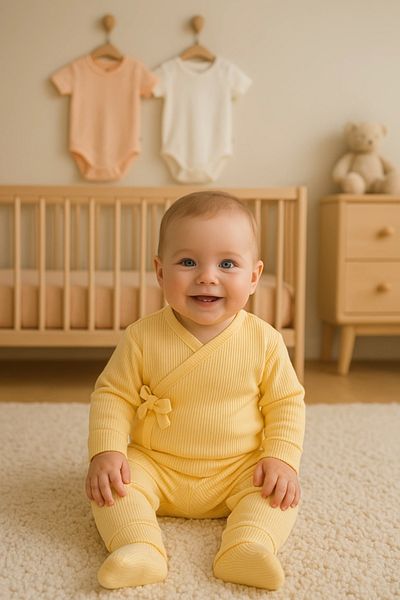 andywawa Unisex Side Snap 2 Piece Baby Bodysuit Set Easy to Wear and Comfortable Baby Bodysuit