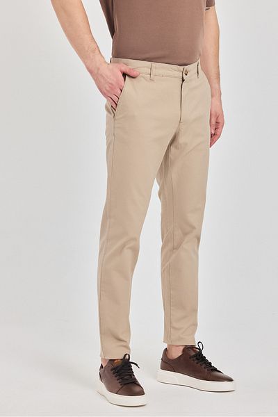 Frappoli Milano Ανδρικό Μπεζ βαμβακερό Lycra Slim Fit Pantalon