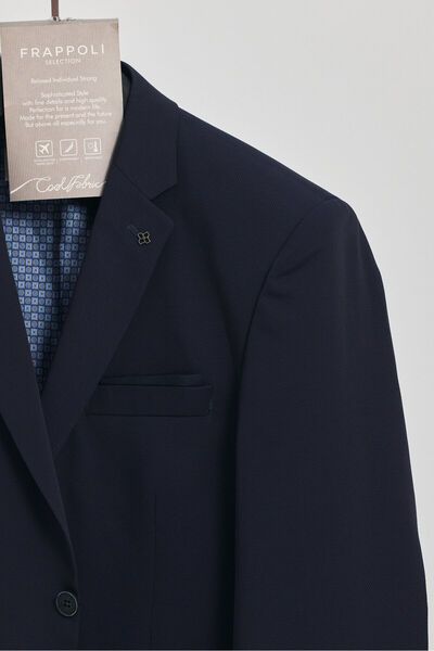 Frappoli Manzoni Чоловічий відкритий темно-синій монокомір Slim Fit блейзер (великий розмір - Battal)