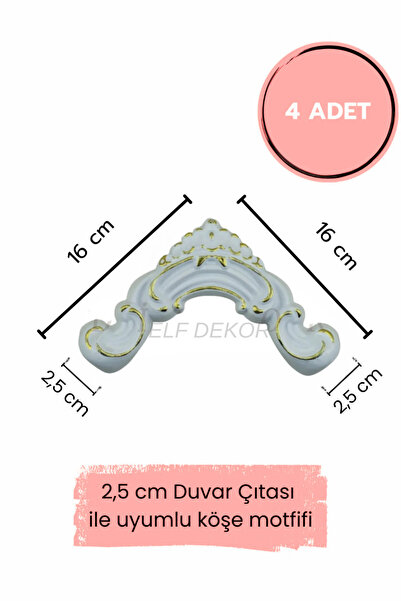 ELF DEKOR Dekoratif Polimer 2,5 cm Duvar Çıtası Uyumlu Köşe Motifi