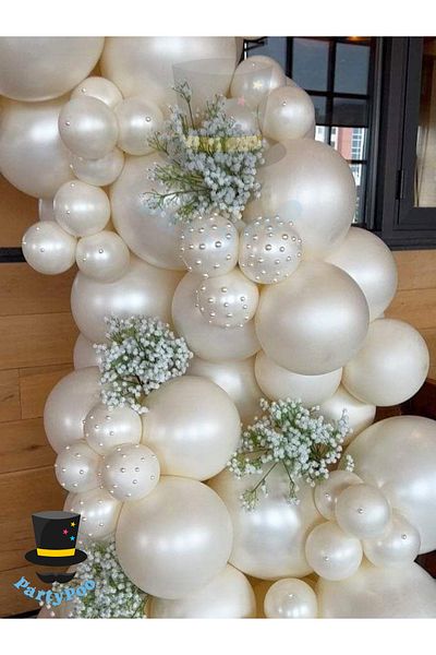 PartyPoo İnci Concept Cream Color Balloon Set of 10