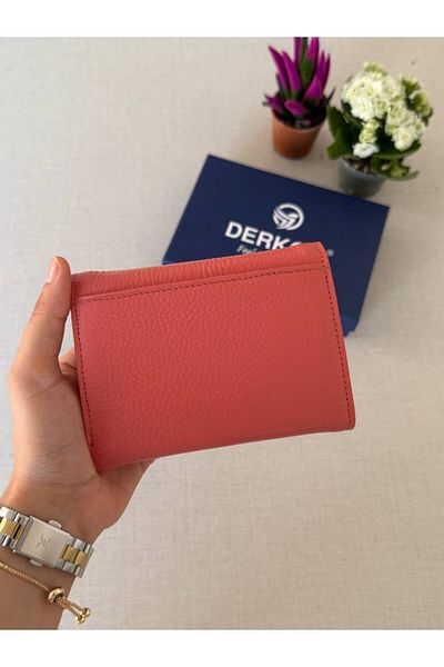 DERKON Genuine Leather Wallet with Mini Coin Compartment