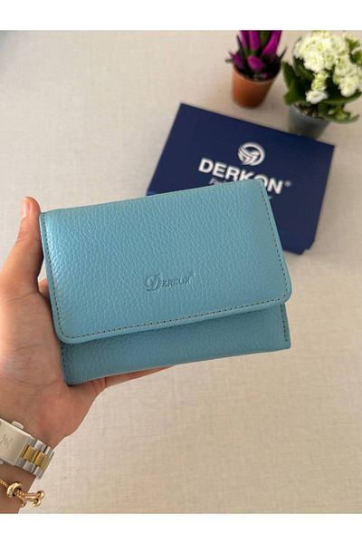 DERKON Genuine Leather Wallet with Mini Coin Compartment