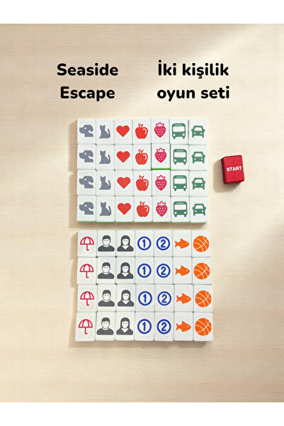 Katmanist Taş Eşleştirme Temalı Tiktok Masa Oyunu Seti (Plastik Taşlı - Çift Tablalı) Karışık Set