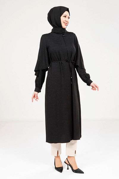 Beyza Μανίκι με σχισμή μαύρο χρώμα Wear Out 9196