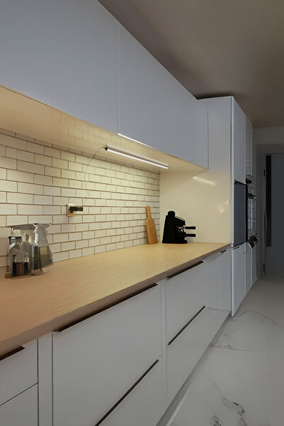 Voxify Mutfak Dolap Raf Masa Tezgah Altı Led Işık Aydınlatma Bar Aç Kapa Yapışkanlı 50 Cm - 3200K Günışığı