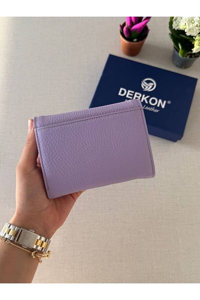 DERKON Genuine Leather Wallet with Mini Coin Compartment