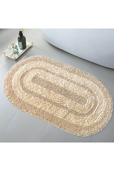 Teksev Spagetti Oval Vizon Renk Oda Banyo Halısı Makinede Yıkanabilir %100 Pa...