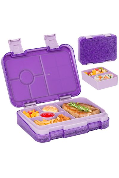 Choice 2 5 C-glitter Purple 1100ml Lunch Box Microwavable Bento Box Tritan Interlayer Leakproof Storage Box