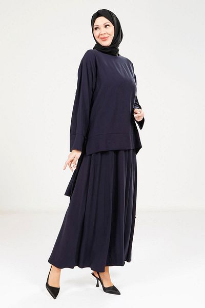 Beyza Hijab Navy Blue Tunic Skirt 9192