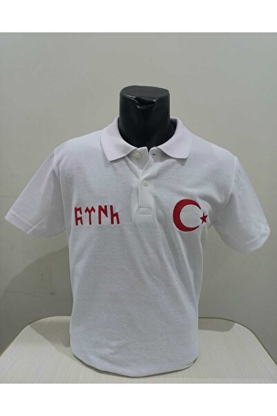 ötüken Tricou Lacoste cu guler polo brodat cu emblema Gokturk Ayyıldız